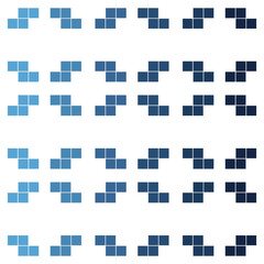 Geometric seamless pattern with blue gradient checkered squares, suitable for digital backgrounds, textiles, packaging, web and other graphic designs.