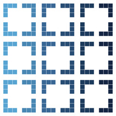 Geometric seamless pattern with blue gradient checkered squares, suitable for digital backgrounds, textiles, packaging, web and other graphic designs.