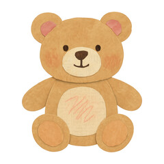 Fototapeta premium PNG Cute hand-drawn teddy bear illustration.