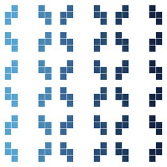 Geometric seamless pattern with blue gradient checkered squares, suitable for digital backgrounds, textiles, packaging, web and other graphic designs.
