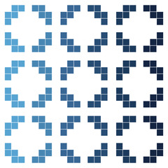 Geometric seamless pattern with blue gradient checkered squares, suitable for digital backgrounds, textiles, packaging, web and other graphic designs.