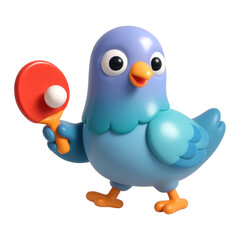 Obraz premium PNG Playful pigeon with ping-pong paddle.