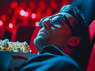 Man Sleeping in Theater