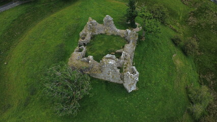 The ruins of Pendragon Castle in Mallerstang Dale, near Kirkby Stephen, Cumbria, UK. According to...
