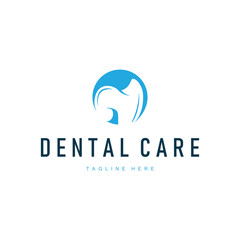 Dental care logo concept, with a simple minimalist concept as a symbol of dental health and dental care template for dental clinics, businesses, product brand
