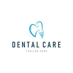 Dental care logo concept, with a simple minimalist concept as a symbol of dental health and dental care template for dental clinics, businesses, product brand