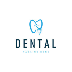 Dental care logo concept, with a simple minimalist concept as a symbol of dental health and dental care template for dental clinics, businesses, product brand