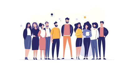 Diverse People Design Flat Vector Illustration