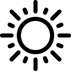 Black and white sunburst vector graphic with rounded rays and thick outline