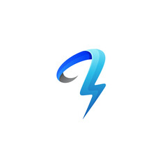 B logo and thunder design combination, voltage icons