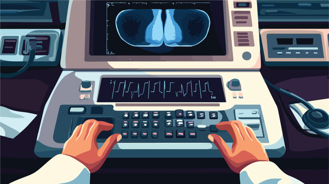 Professional Doctor Performing Ultrasound Scan Diagnosis