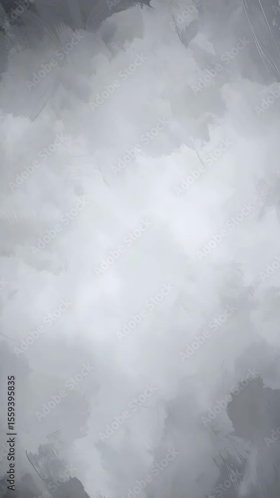 Poster abstract monochromatic painting featuring textures with blending light gray and dark gray watercolor