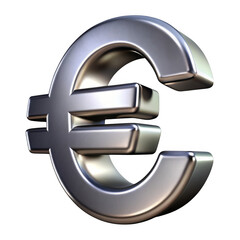 Fototapeta premium 3d euro symbol isolated on transparent background