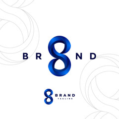 Number Eight S Letter One Elegant Symbol Logo Design. Exclusive Infinity Shutter S Letter Logo Design.