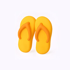 3D cute flip flops Travel Icon