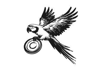 Playing Frisbee hand drawn sketch vector illustration