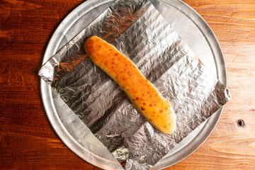 Homemade bread on a tray