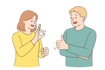 Fototapeta premium International Day of Persons with Disabilities – Sign Language Communication Illustration