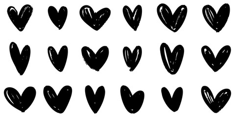 Doodle sketch style of hearts icon vector illustration for concept design.