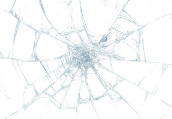 Obraz premium transparent cracked glass, broken glass texture, shattered glass PNG, glass crack overlay, transparent glass fracture