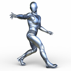 男性サイボーグ　3DCGレンダリング