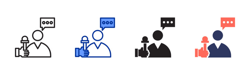 News Report icon sheet multiple style collection