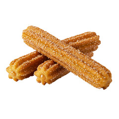 delicious sugar-coated churros isolated on white background

