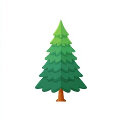 Fototapeta premium Pixel Art Evergreen Tree Illustration