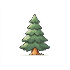 Fototapeta premium Pixel Art Evergreen Tree Illustration
