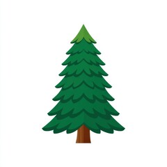 Fototapeta premium Pixel Art Evergreen Tree Illustration