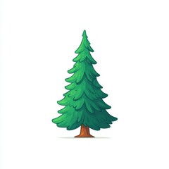 Obraz premium Pixel Art Evergreen Tree Illustration