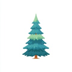 Fototapeta premium Pixel Art Stylized Evergreen Tree Illustration