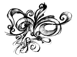 Ornament. Ornamental curls, Vintage Victorian frame, flower pattern, ornament leaf, retro decorative design