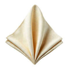 Single cloth napkin neatly folded. Isolated white background. Png format