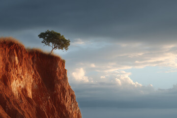 coastal cliff in dr congo during soft twilight rich color tones