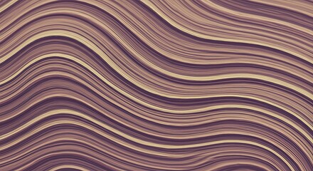 Fototapeta premium Abstract wavy lines with purple and beige colors creating a flowing pattern