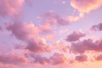 Ethereal Sky Pink and Lavender Clouds Floating in a Dreamy Atmospheric Space