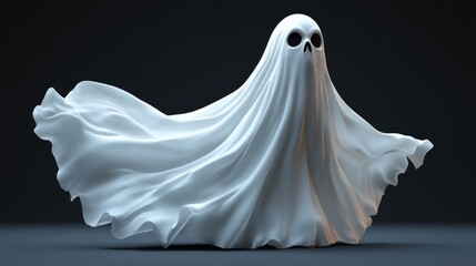 Ghostly figure in flowing white sheet