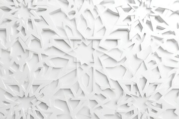 Intricate Geometric Star Patterns Abstract 3D White Background with Repeating Designs