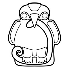 San Agustin Culture eagle swallowing snake symbol, Pre-Columbian vector