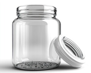 Empty glass jar with lid