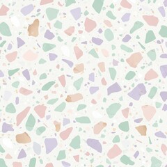 Soft pastel terrazzo pattern with irregular shapes and subtle texture