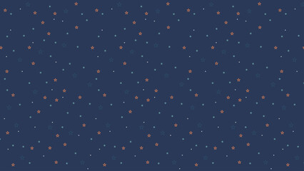 Seamless star outline pattern on dark blue background. Cute night sky vector for kids, nursery, baby shower, fabric, wallpaper, and celestial themed design projects.