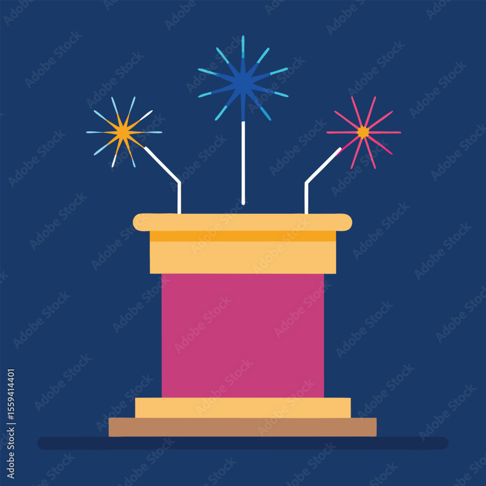 Aufkleber Abstract vector illustration of an architectural background with a podium design and colorful books