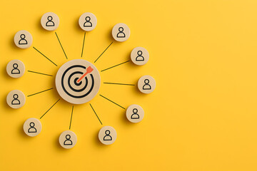 Abstract representation of a team's collective focus on achieving a precise target or objective.
