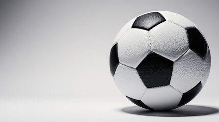 soccer ball on white background banner copy space