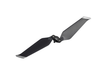 Black drone propeller blade isolated on white background.
Single aerial propeller for drone or...