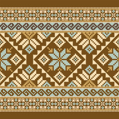 Brown Thai Ethnic Traditional Fabric