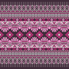 Pink Geometric Thai Textile Design