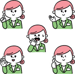 スーツの女性アイコン（セット）